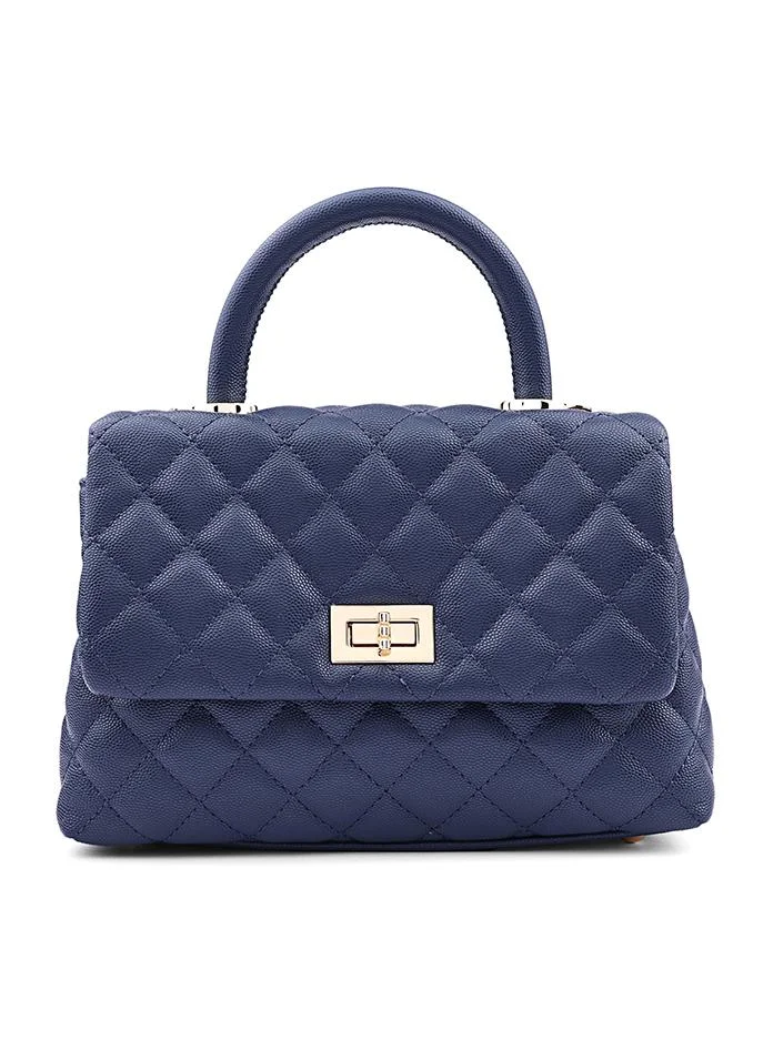 كابلي Women’s Quilted Top Handle Bag with Turn-Lock Closure